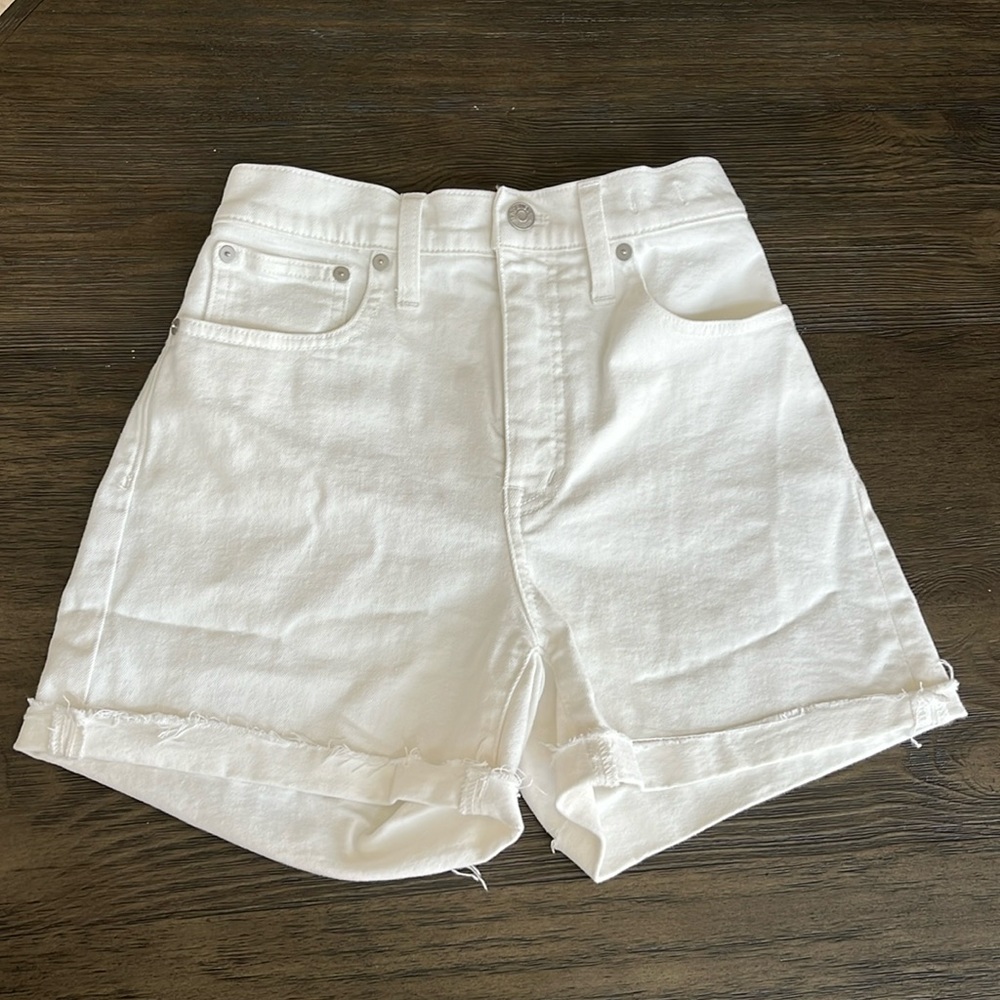 Madewell High-Rise White Denim Shorts Size 26
